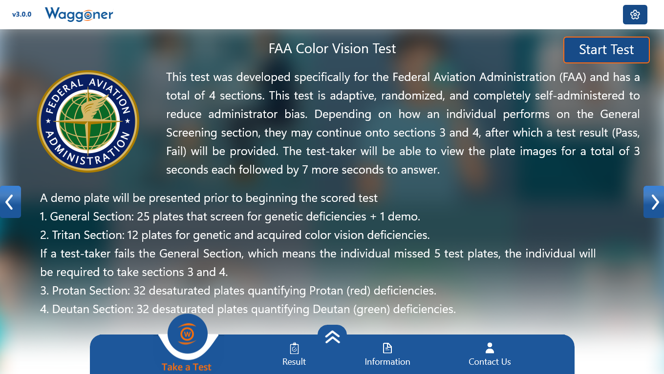FAA home screen